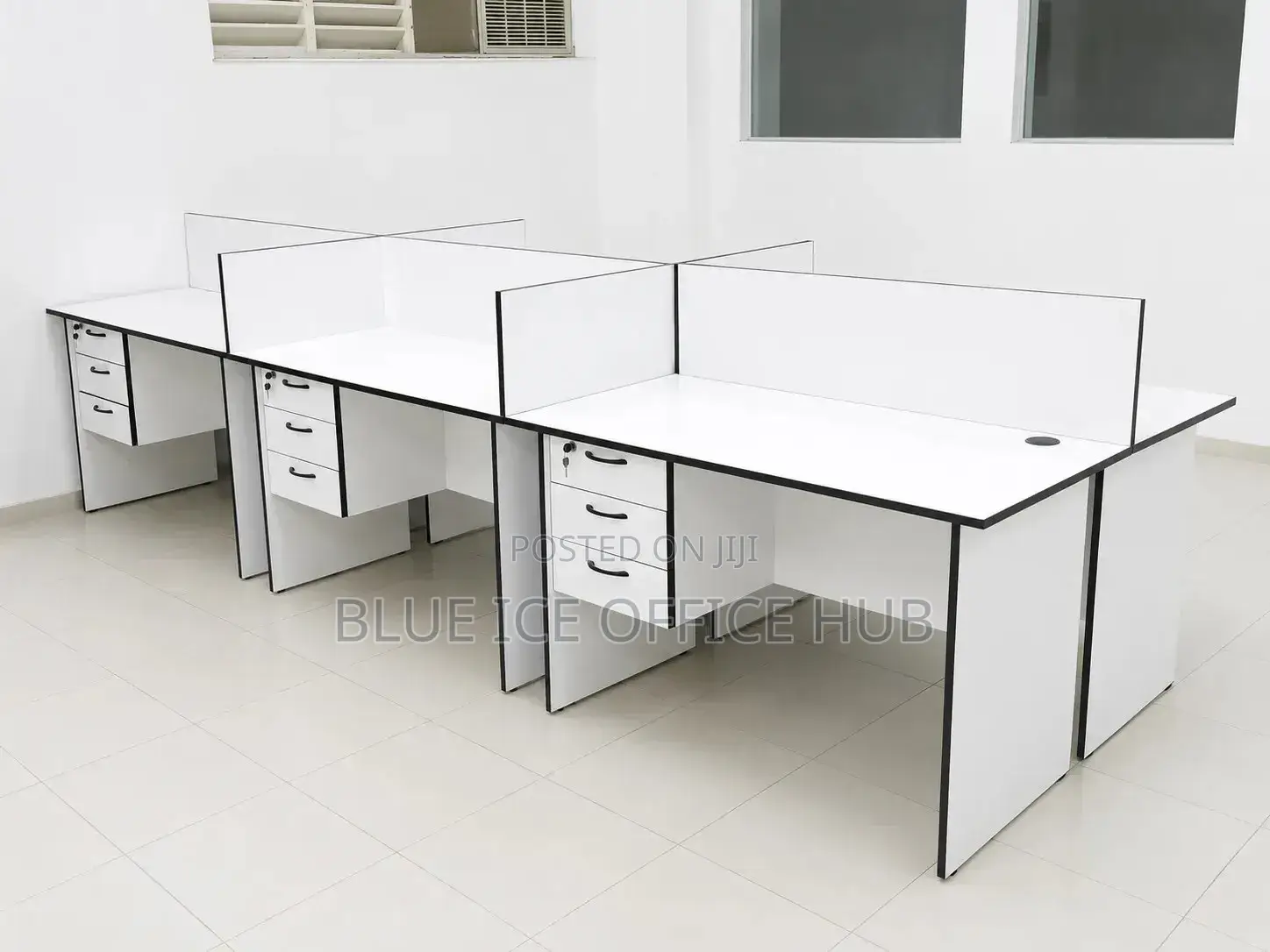 6-Way Wooden Office Workstation Desk Set