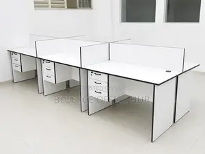 6-Way Wooden Office Workstation Desk Set