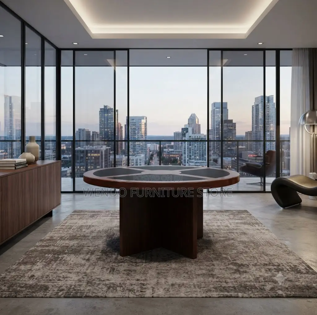 Boardroom Table; Round Executive - Mahogany Office Table