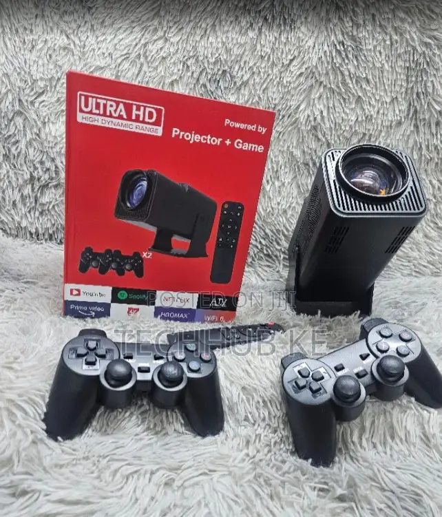 Wireless Mini Projector With Dual Game Controllers