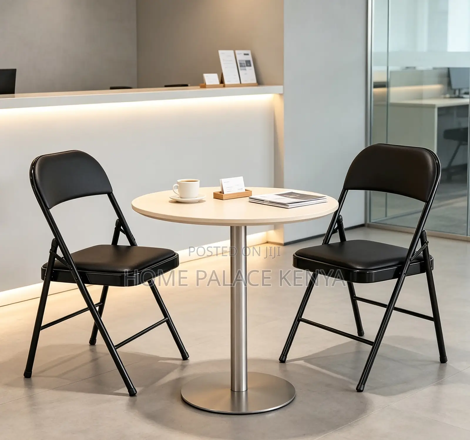 Foldable Chair: Comfortable Leather Guest Waiting Chair