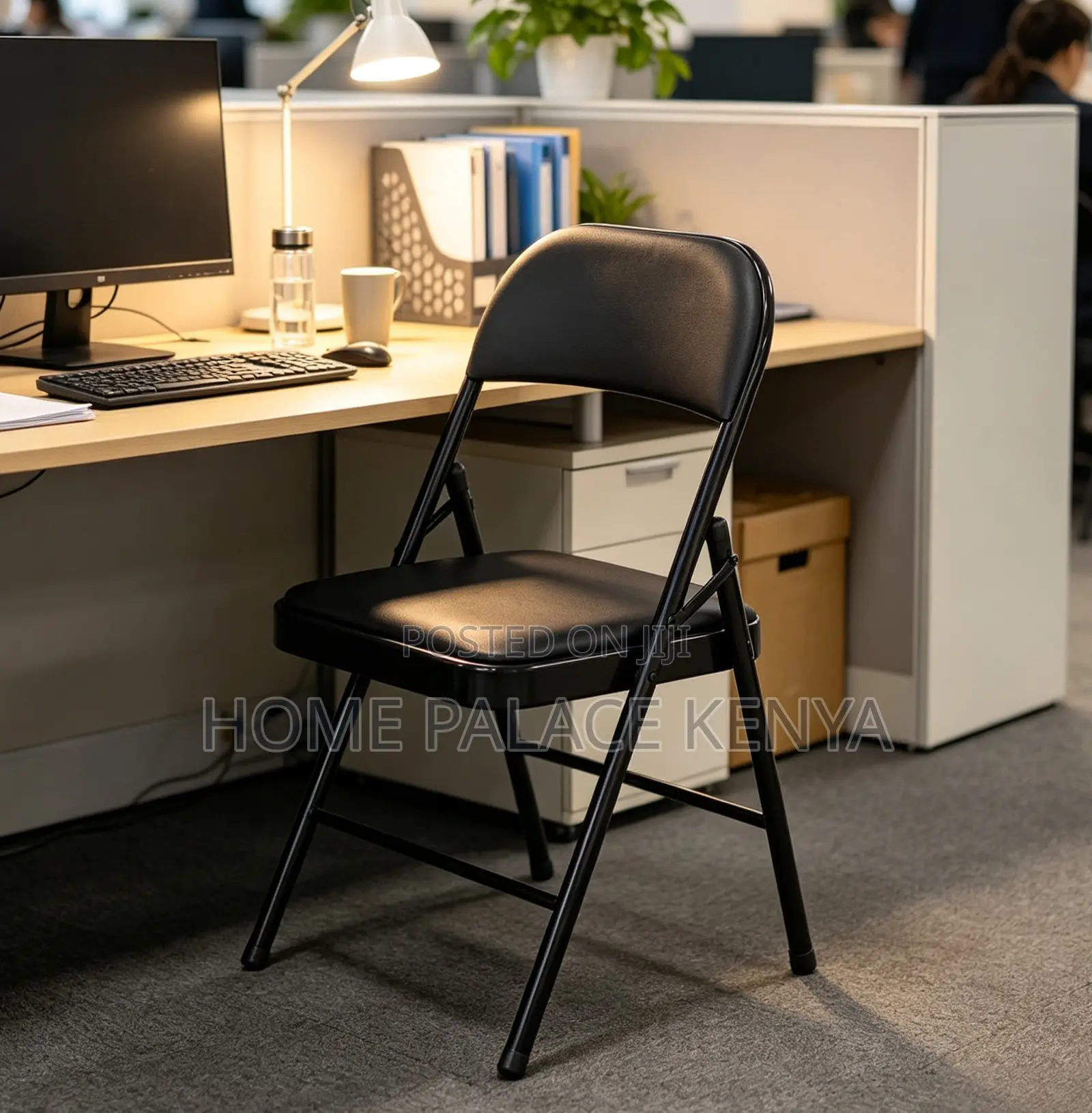 Foldable Chair: Comfortable Leather Guest Waiting Chair