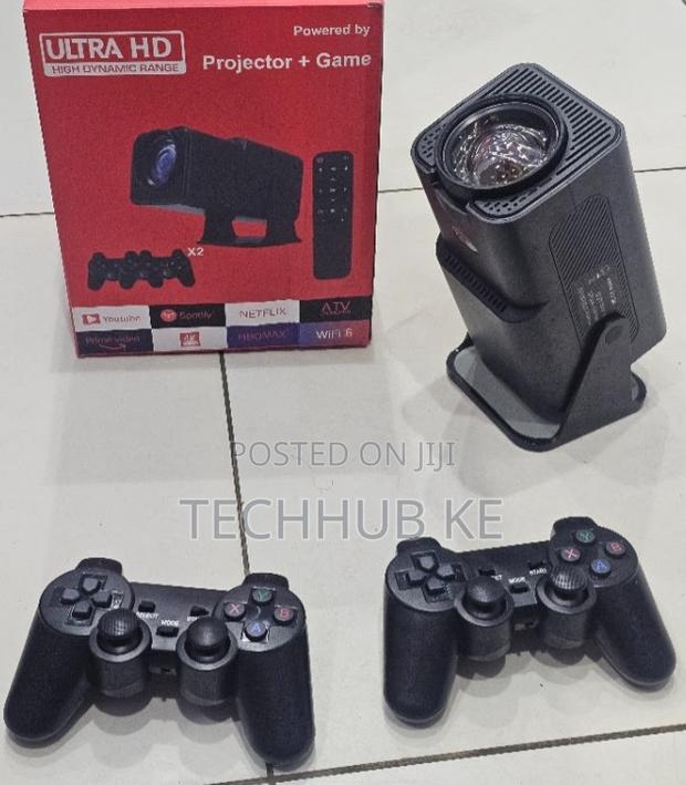 Hy320 Game Projector With Wireless Gaming Controller Uk Plug - Black - thumbnail 2