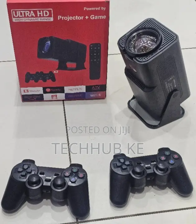 Hy320 Game Projector With Wireless Gaming Controller Uk Plug - Black