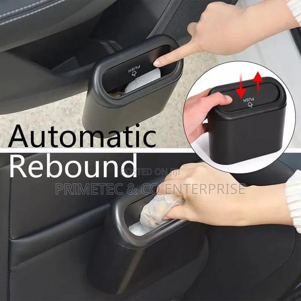 Car Trash Can With Auto Rebound Push Lid