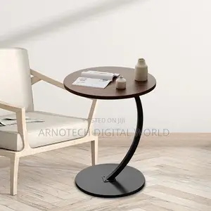 Rustic Wooden Round Coffee Table for Small Spaces