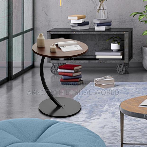 Rustic Wooden Round Coffee Table for Small Spaces - thumbnail 2