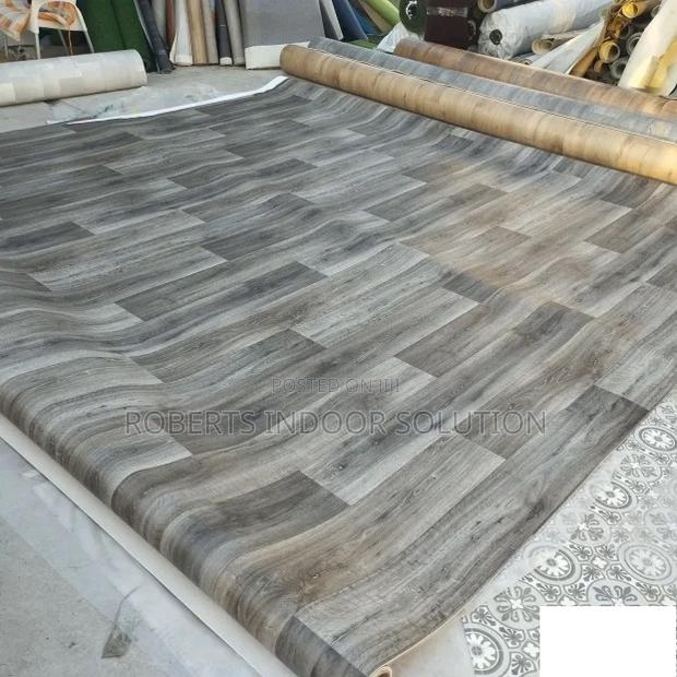 Rustic Gray PVC Mkeka Wa Mbao
