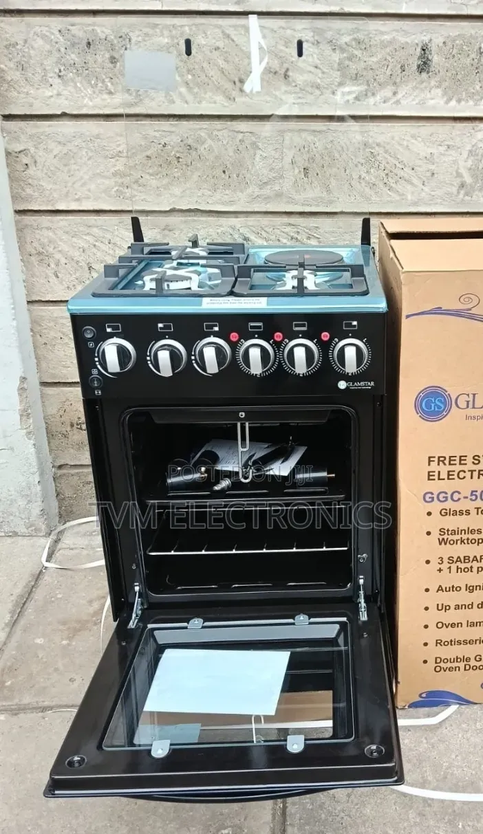 Glamstar Black 50×55 Standing 3+1 Electric Oven Cooker