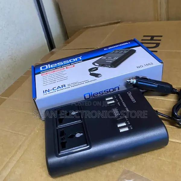 Intelligent Universal Socket DC 12V to AC 220V Converter Outlets 2 USB