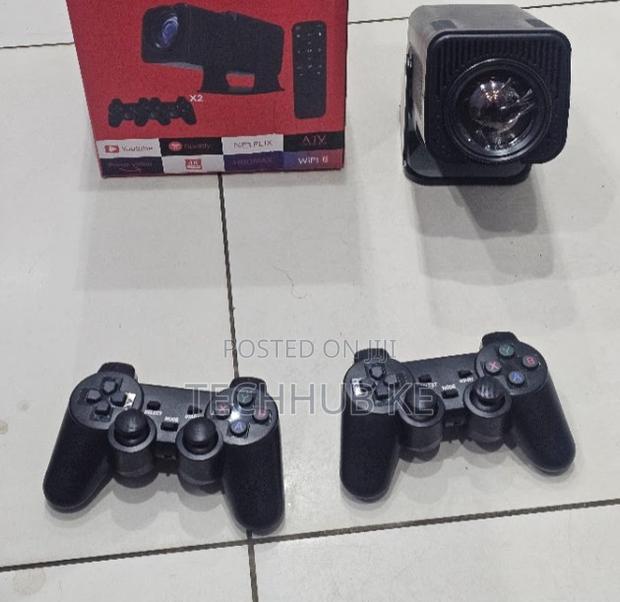 HY320 Wifi Android Projector With Built-in Gaming Console F600 Black - thumbnail 2