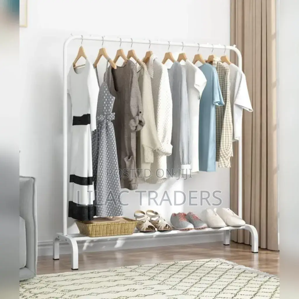 Single Pole Cloth Rack With Under Shoe Rack