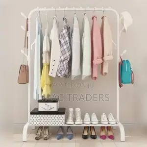 Single Pole Cloth Rack With Under Shoe Rack