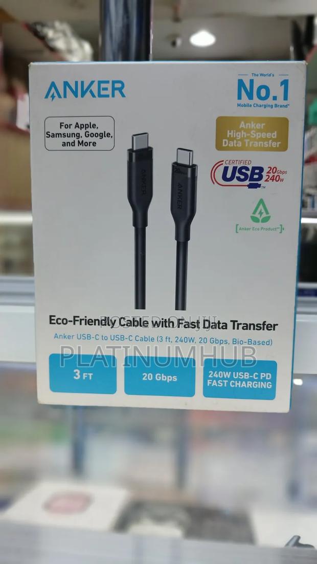 Anker Eco-Friendly USB-C-USB-C Cable Fast Data Transfer 20Gbps(3FT) - main view