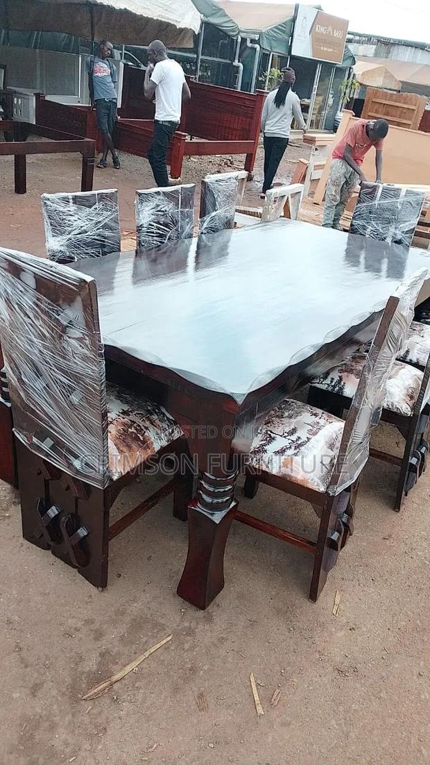 Modern Dining Table Set - Hardwood,Mvule - main view