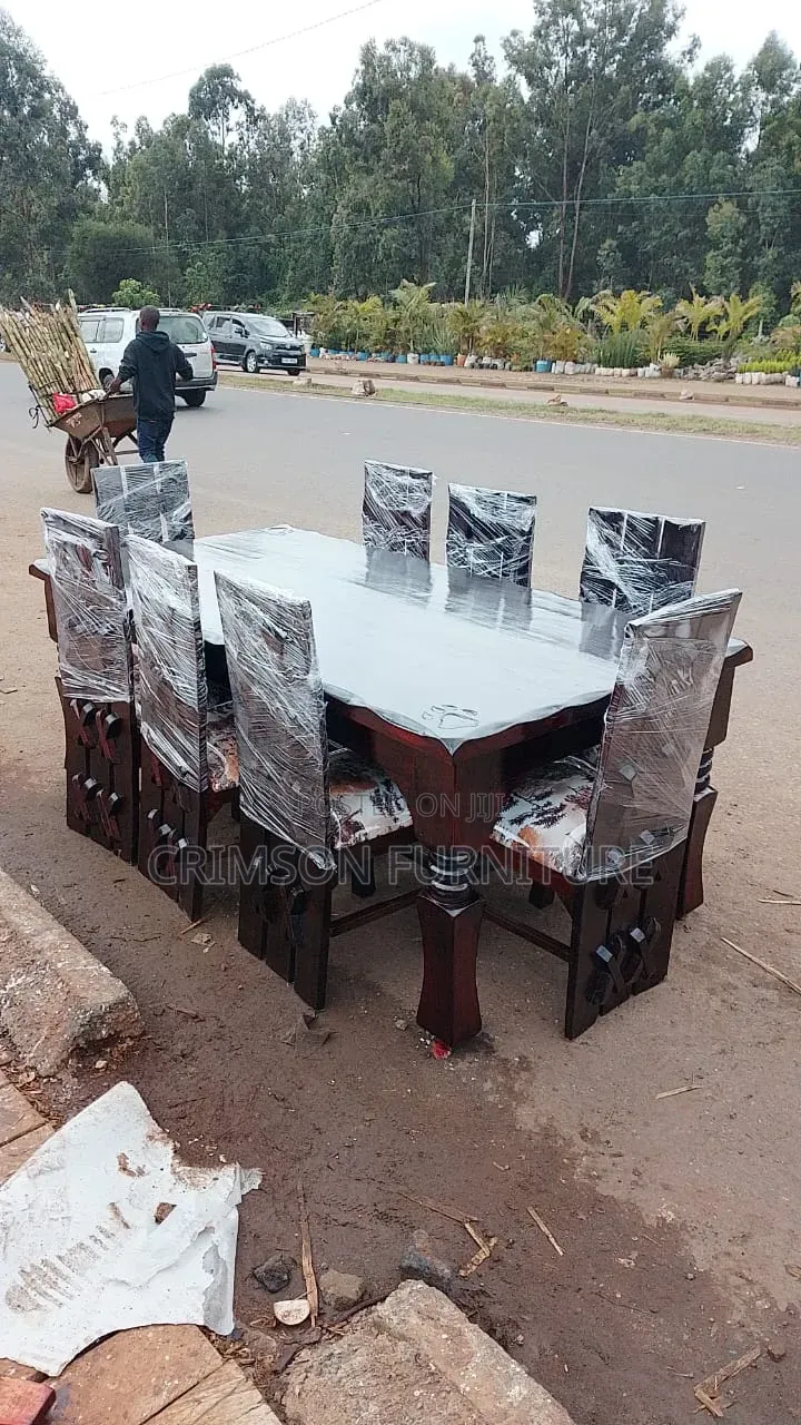 Modern Dining Table Set - Hardwood,Mvule