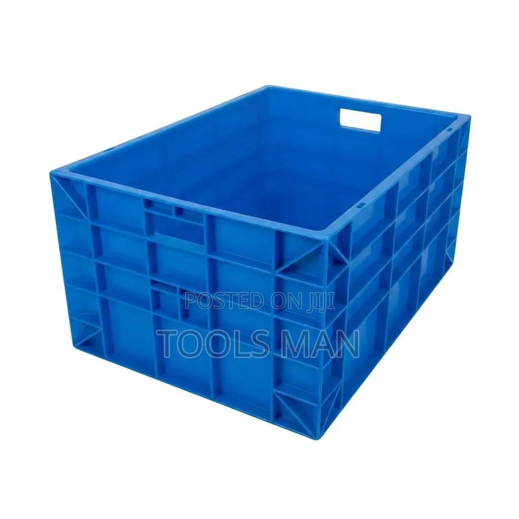 Heavy Duty Industrial Plastic Storage Crate - Blue.