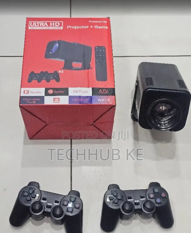 2-in-1 Hy320 Smart Portable Projector Games Console+ 2 Gaming Pads