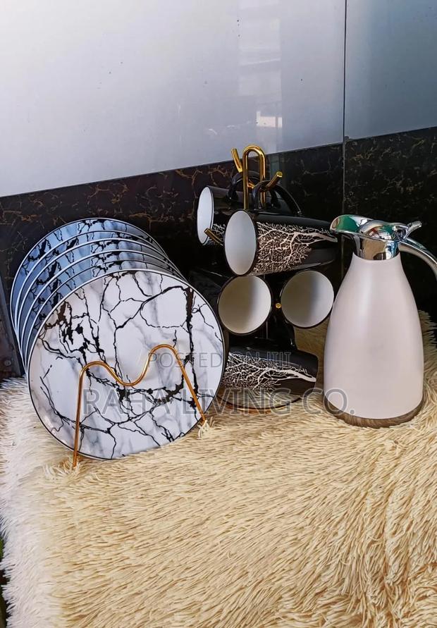13pc Quality Breakfast Dinner Set | Plates Cups Flask