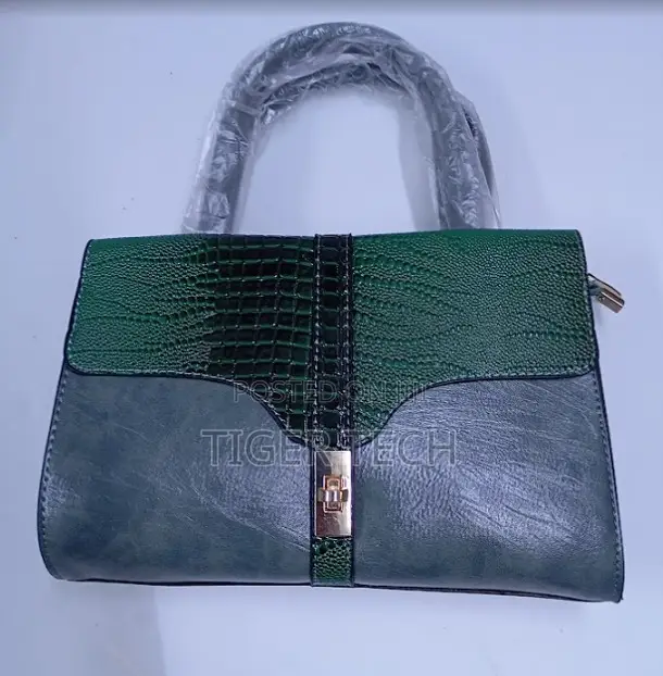 Green Grey Women's Crocodile Pattern Top Handle Handbag