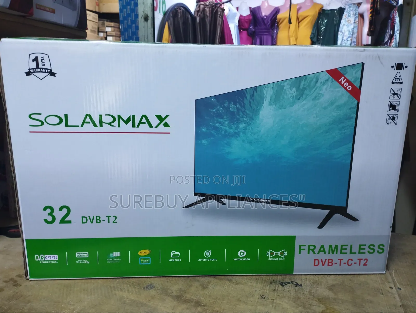 Solarmax 32 Inch Digital Frameless LED TV With Built-in Decoder