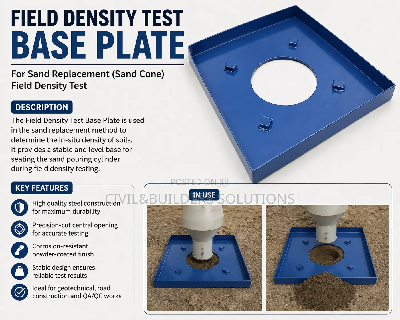 Field Density Test Base Plate