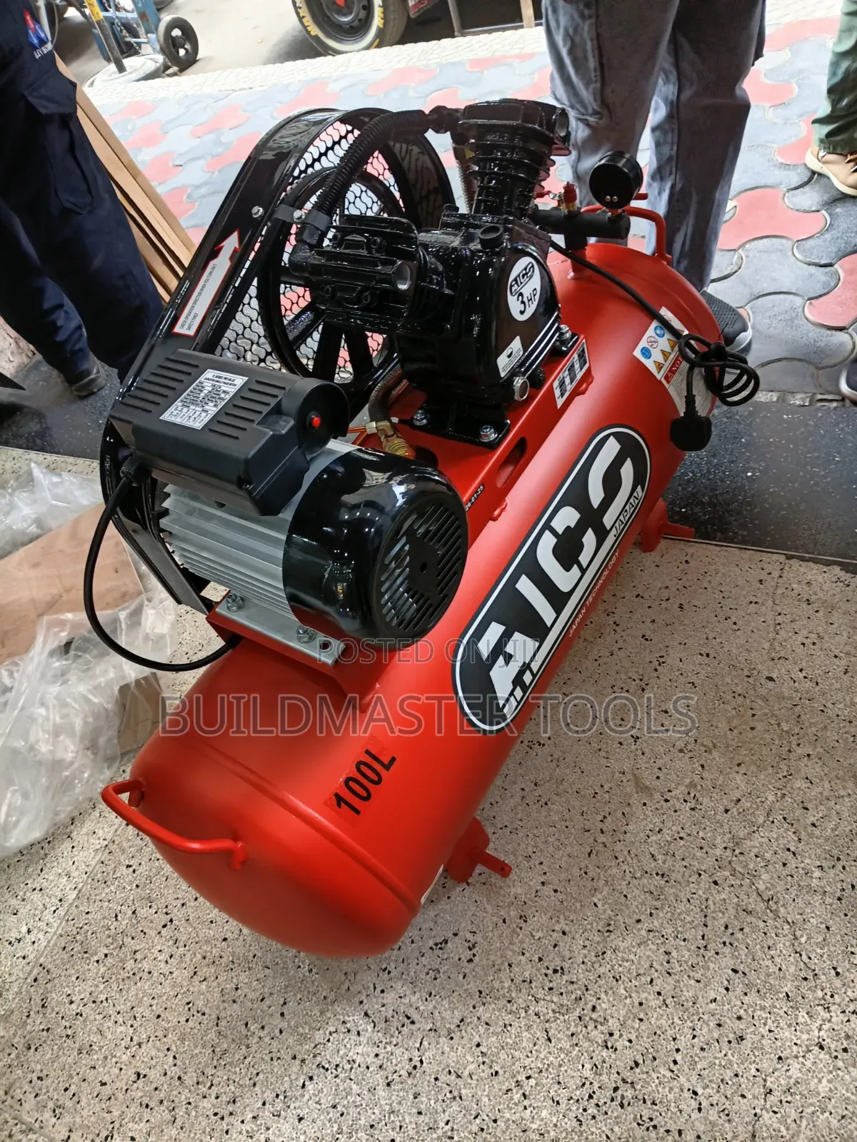 Aico Japan 100-Liter Belt-Driven Air Compressor
