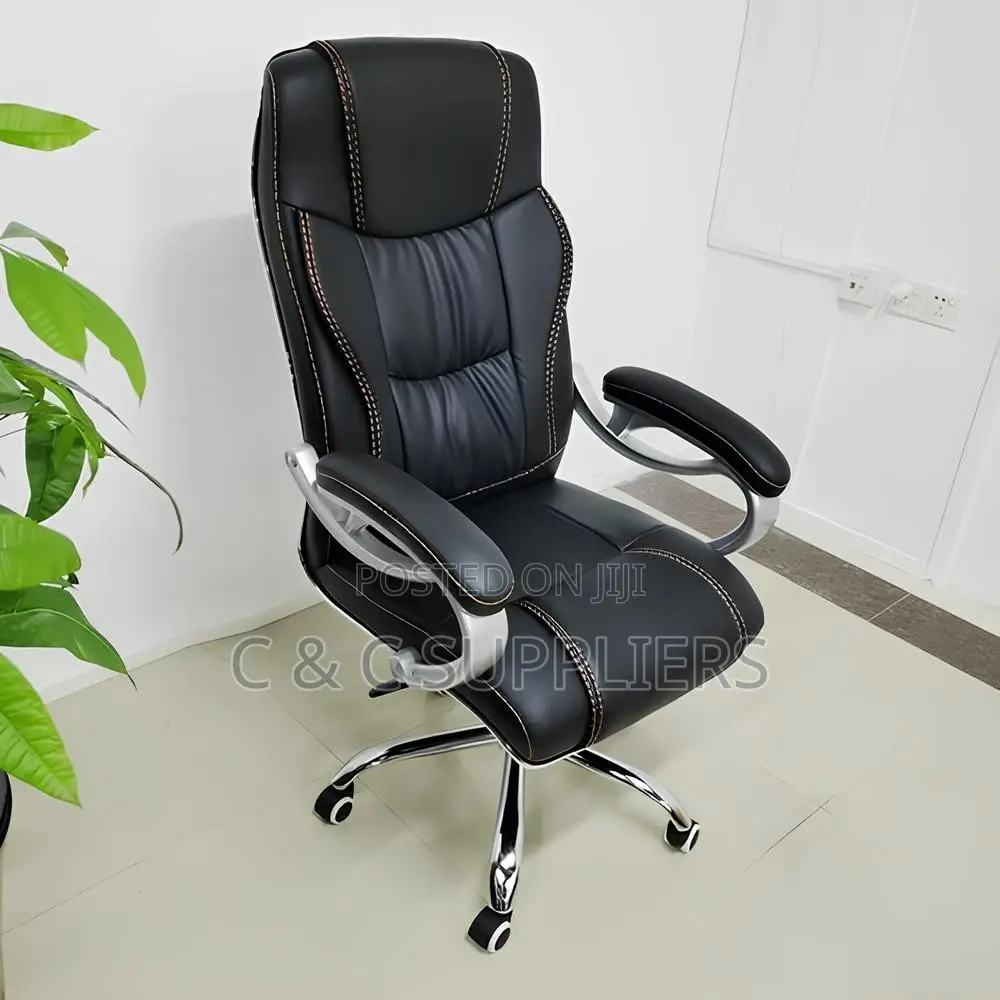 Leather Office Task Chair With Armrest