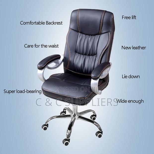 Leather Office Task Chair With Armrest - thumbnail 4