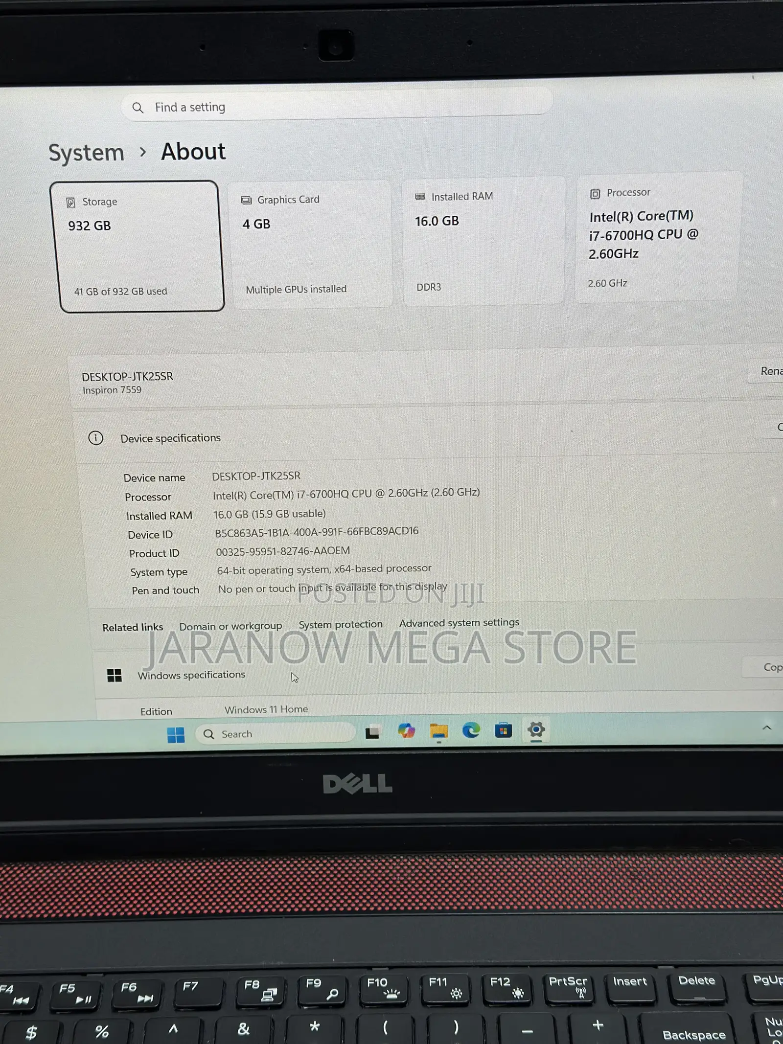 Laptop Dell Inspiron 7566 16GB Intel Core i7 SSD 1T