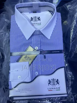 Strippes Shirt With Plain White Collar