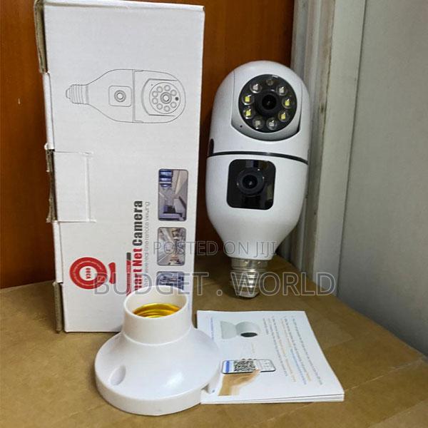 V380 Pro Smart PTZ WiFi Bulb Camera – Dual Lens Surveillance