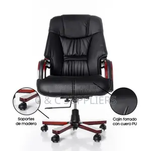 PU Leather Black Manager Chair