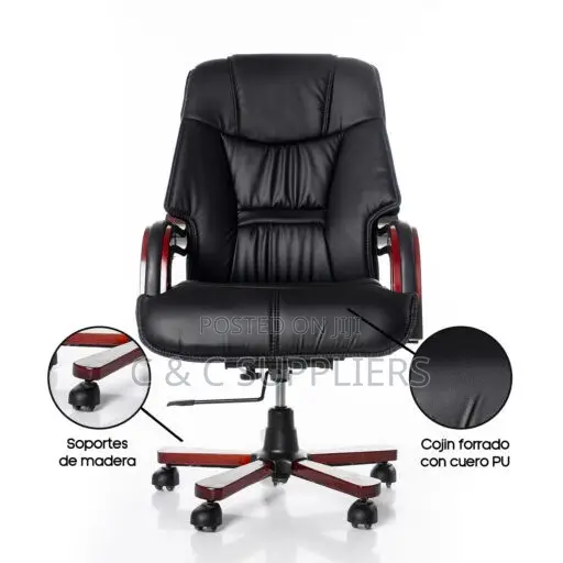 PU Leather Black Manager Chair