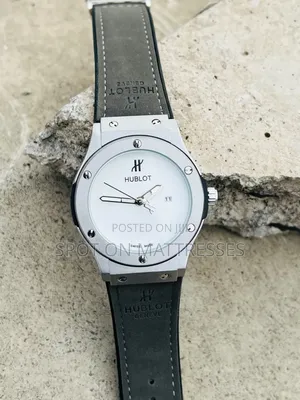 Hublot Geneve Chronograph Watch. Available in Grey and Black.