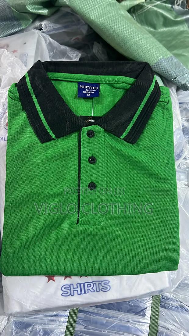 Green Black Poloshirts Available in Wholesale and Single Orders