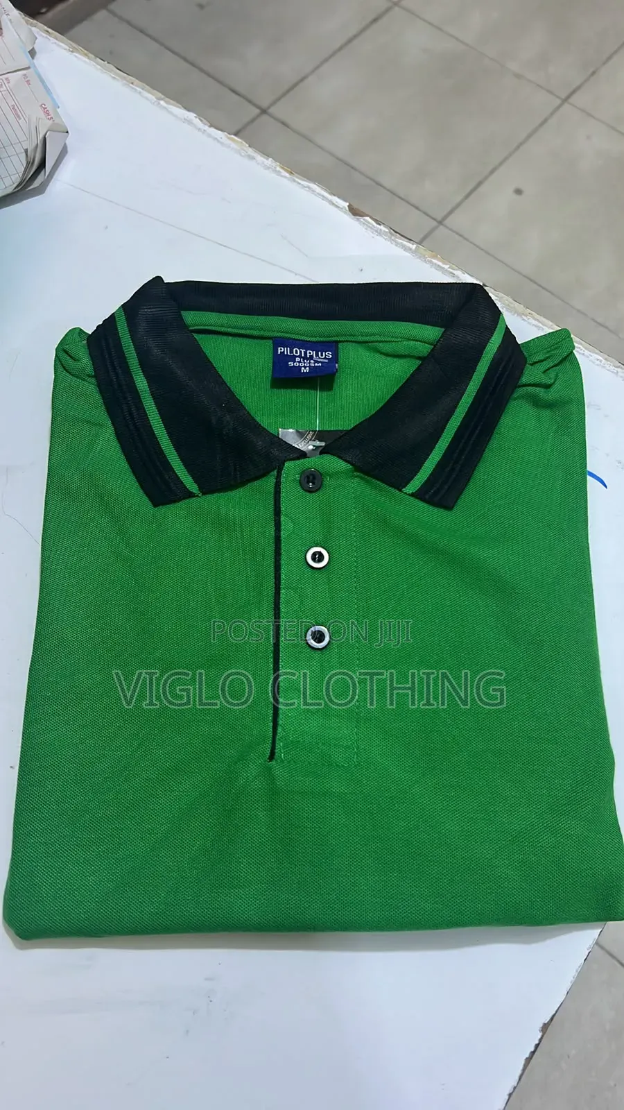 Green Black Poloshirts Available in Wholesale and Single Orders