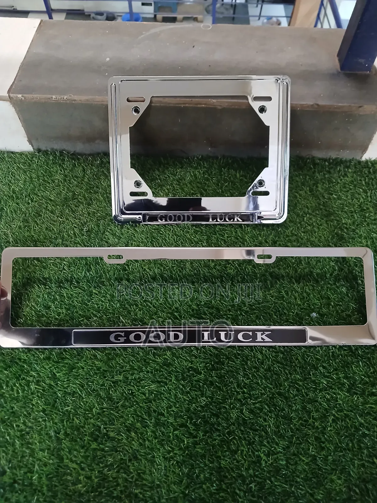 Good Luck Chrome Plate Holders | Universal Chrome License Plate Frames