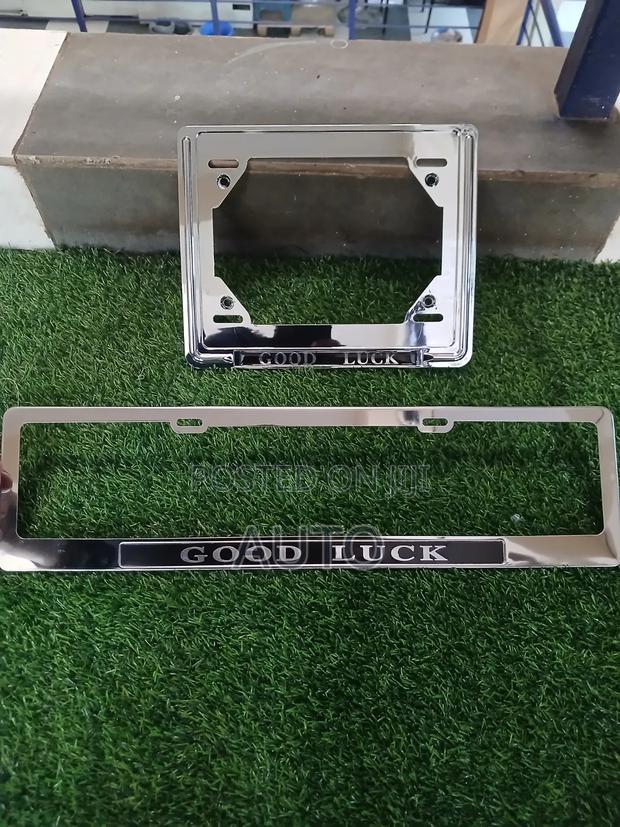 Good Luck Chrome Plate Holders | Universal Chrome License Plate Frames - main view