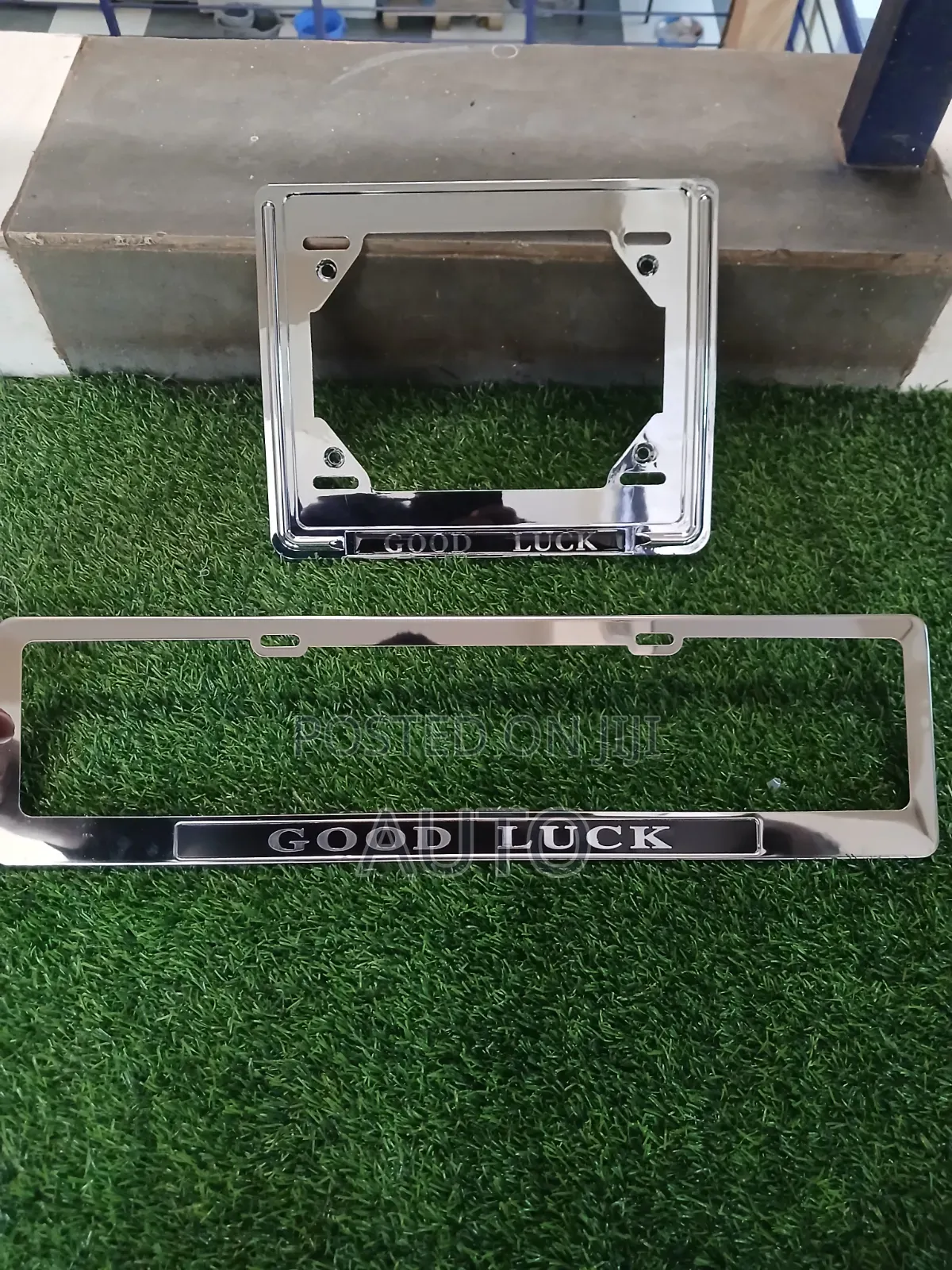 Good Luck Chrome Plate Holders | Universal Chrome License Plate Frames