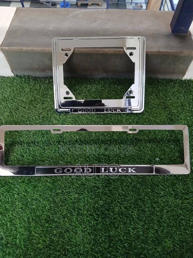 Good Luck Chrome Plate Holders | Universal Chrome License Plate Frames - thumbnail 2