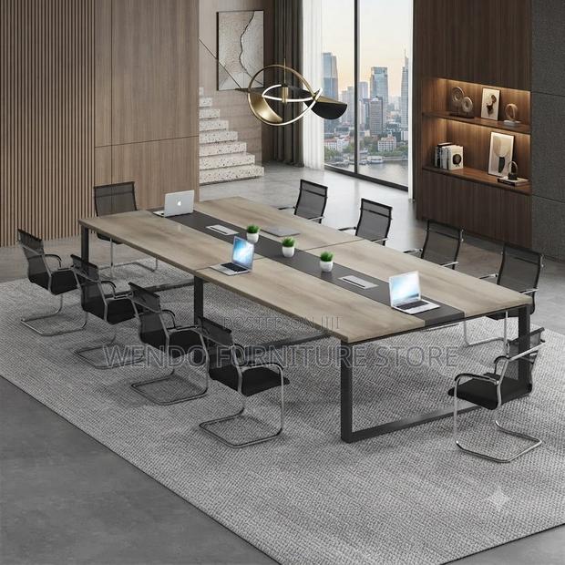 Boardroom Table; 2.4 Meter Office Members Boardroom Meeting Table - thumbnail 4