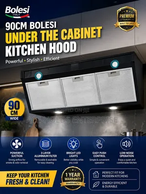 90cm Bolesi Under the Cabinet Kitchen Hood - Touch Panel