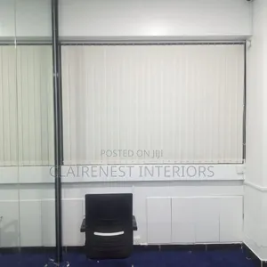 Sleek Plain White Office Vertical Window Blinds