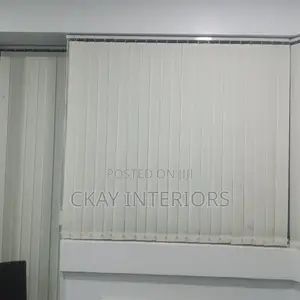 Sleek Plain White Office Vertical Window Blinds