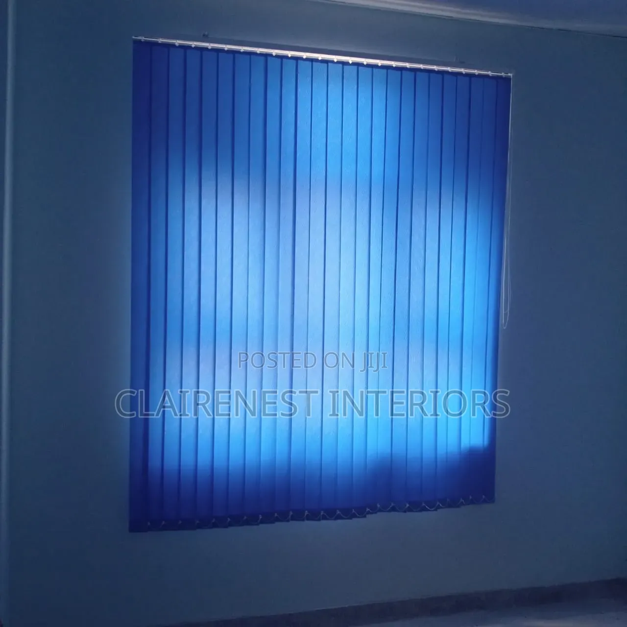 Simple and Smart Blue Large and Small Vertical Office Window Blinds