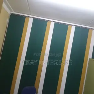 Green, White and Yellow Sluts for Vertical Office Window Blinds