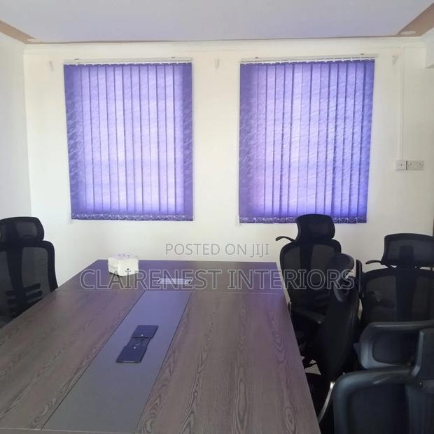 Purple and Beige Window Upgrades Vertical Blinds