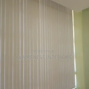 Purple and Beige Window Upgrades Vertical Blinds