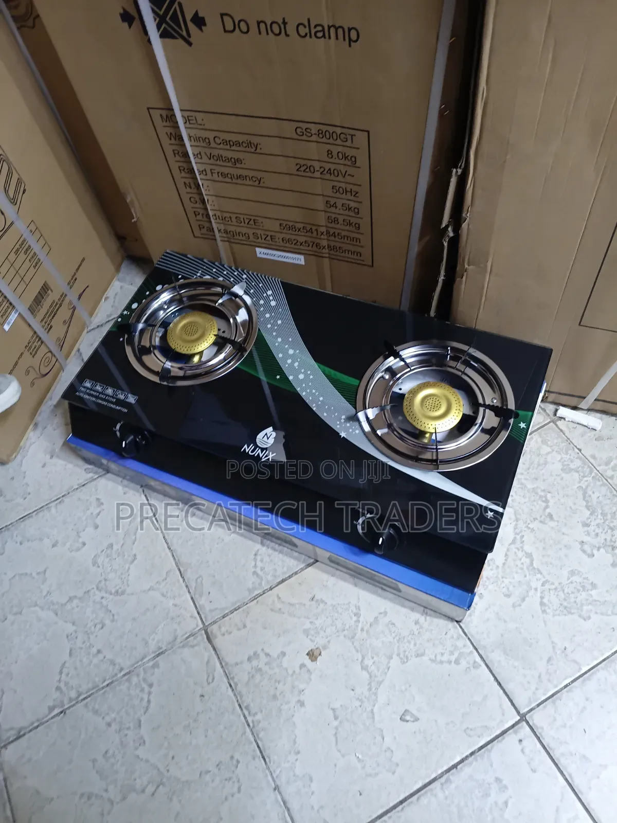 Nunix Double Burner Glass Top Gas Cooker